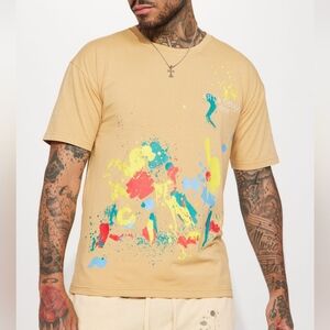 Art And Design Dept Short Sleeve Tee ‎ Tan Fashion Nova Men's Size XL Streetwear